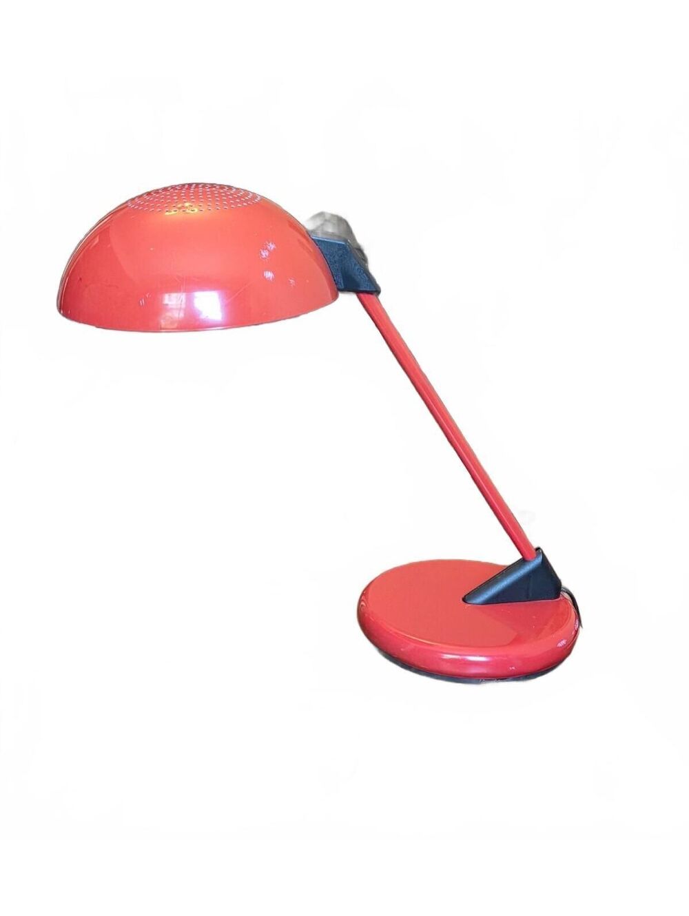 Red Orange Lightolier mid-century modern American desk lamp